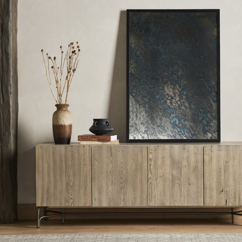 Acid Wash Flat Metal Wall Mirror