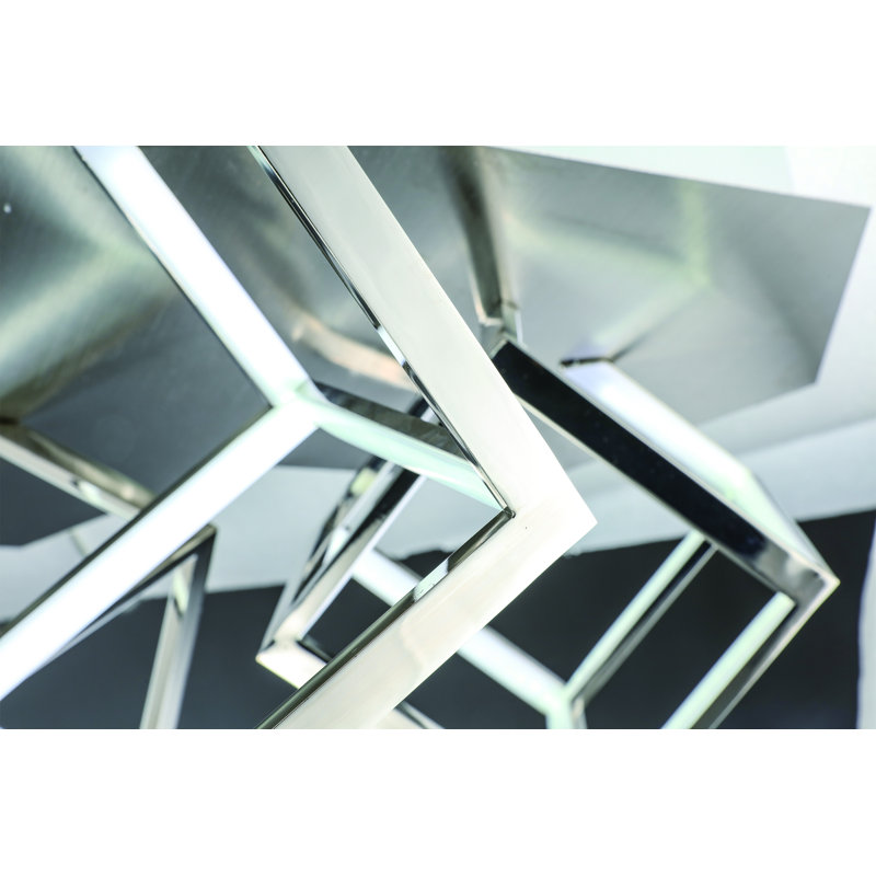 Modern Silver LED Multi Square Flush Mount, Nickel
