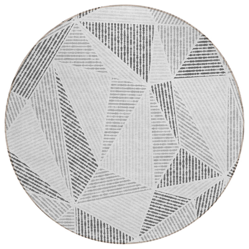 Tapis gris anthracite rond 8 po