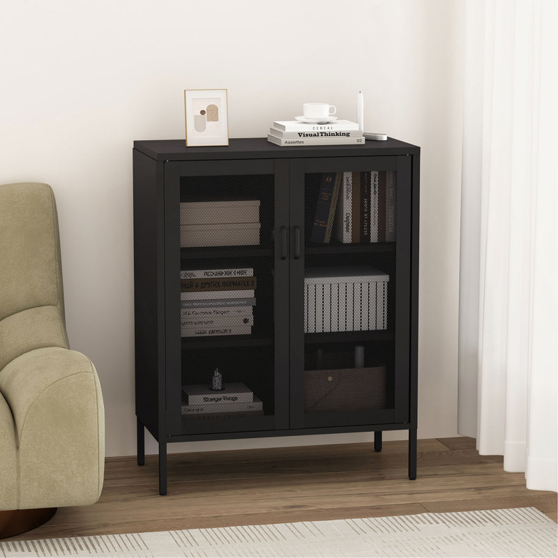 Amelia 32" Metal Accent Cabinet, Black