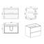 Armoire murale sans lavabo en noyer - 30 W 105, 2 tiroirs, pré-assemblé, meuble-lavabo tendance, grand tiroir 105, noyer, armoire gracieuse,