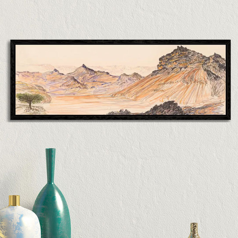 Nahal Gevanim by Itzu Rimmer - Panoramic Print on Canvas, Black Framed, 30.48 cm H x 91.44 cm W