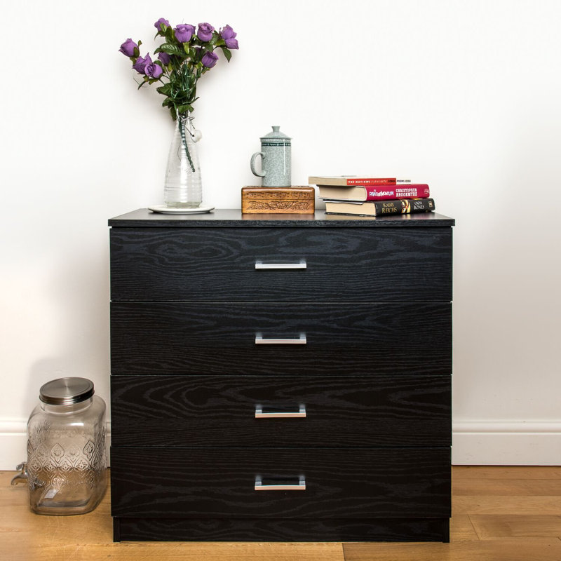 4 Drawer 75 cm W Chest Dresser, Black
