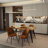 Shivani 5-Piece Modern Dining Set with 63'' Wavy-Edge Table and Upholstered Chairs-105491101-105491102