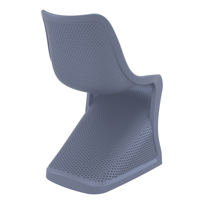 Chaise d'appoint de patio empilable Spector, Gris foncé