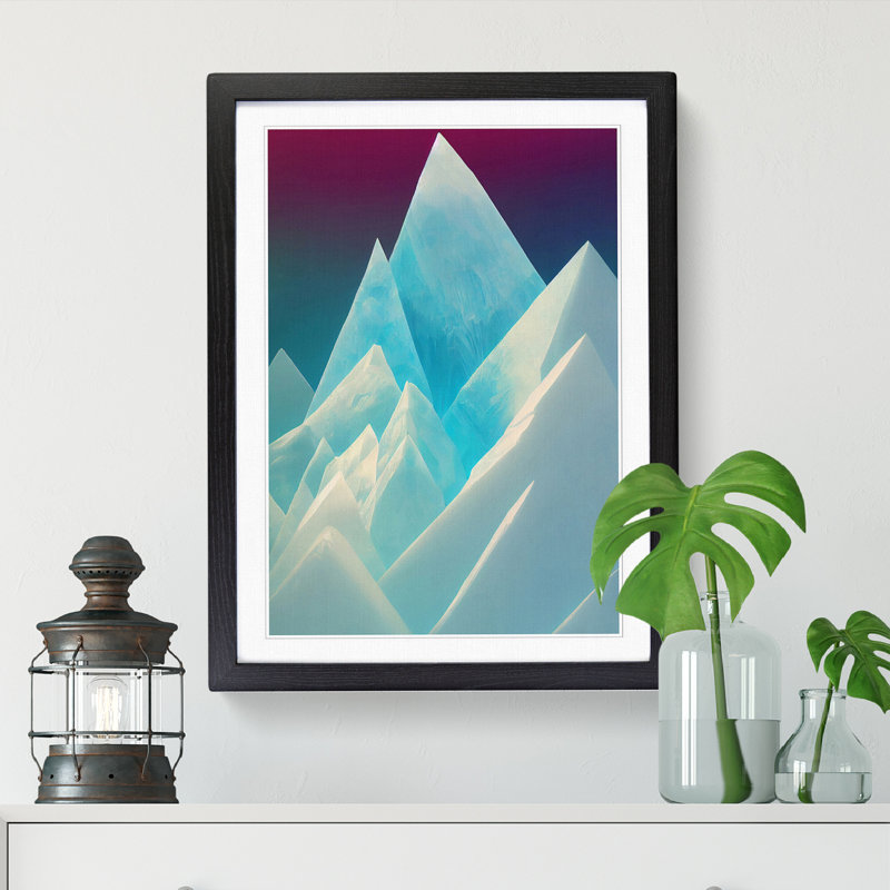 Glacier Crystal - Picture Frame Print, Black, 64cm H x 46cm W x 2cm D