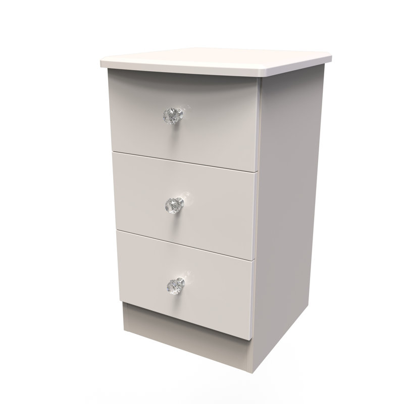 Fully Assembled Alush 3 Drawer Bedside Table