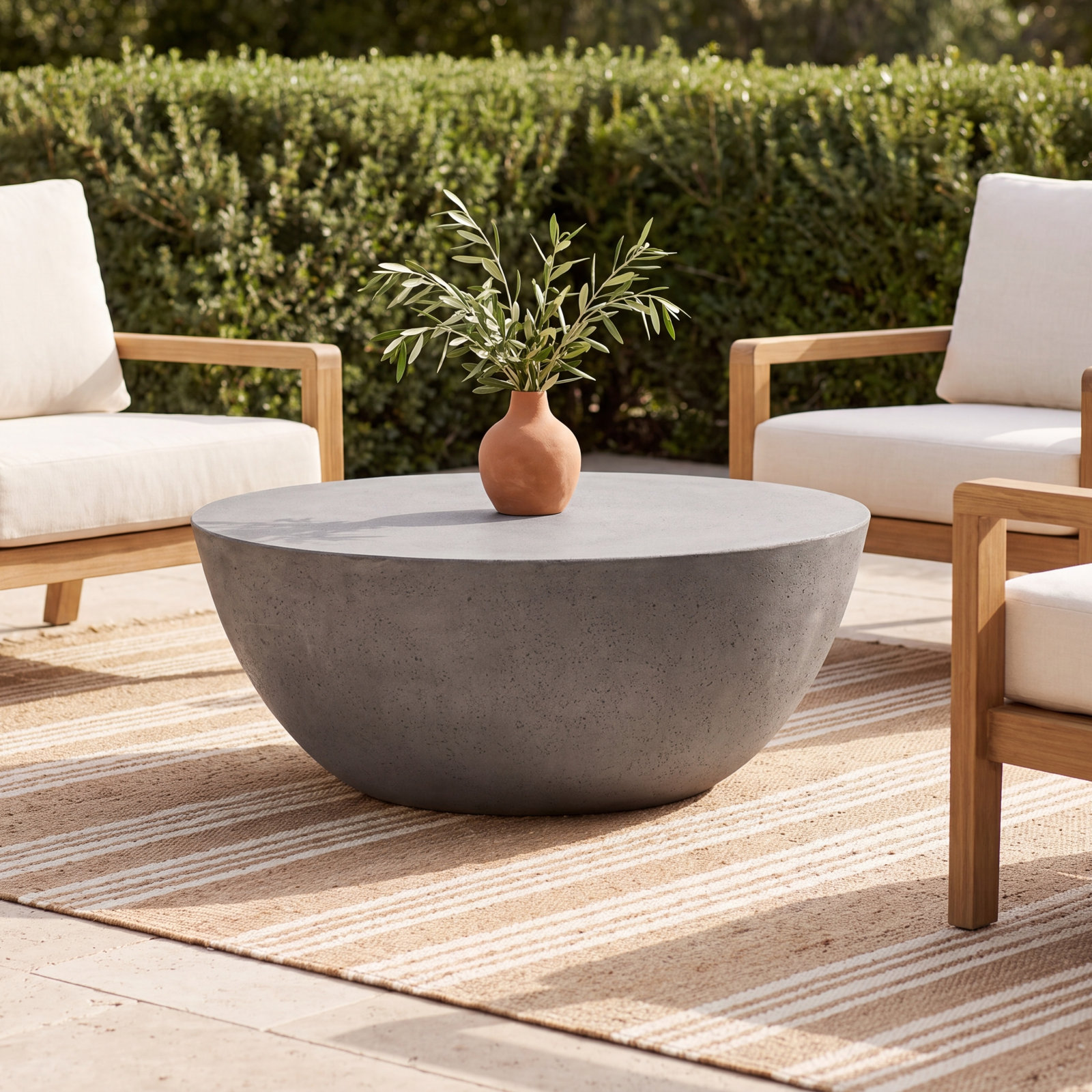 Thurston 36 " Patio Table, Aged Smoke Concrete