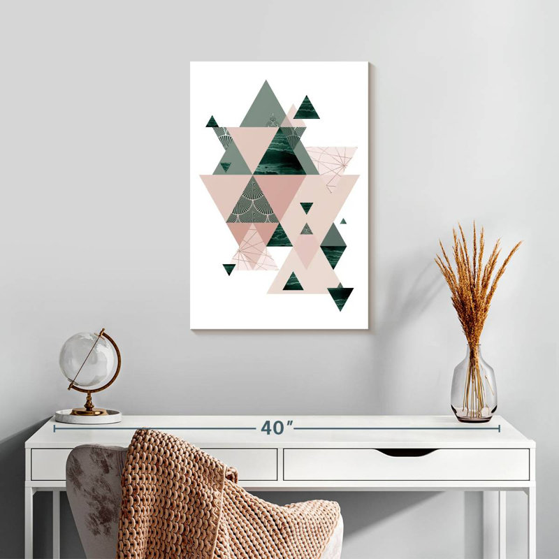 Avery Evergreen Blush Geo II, H 24 po x l 16 po