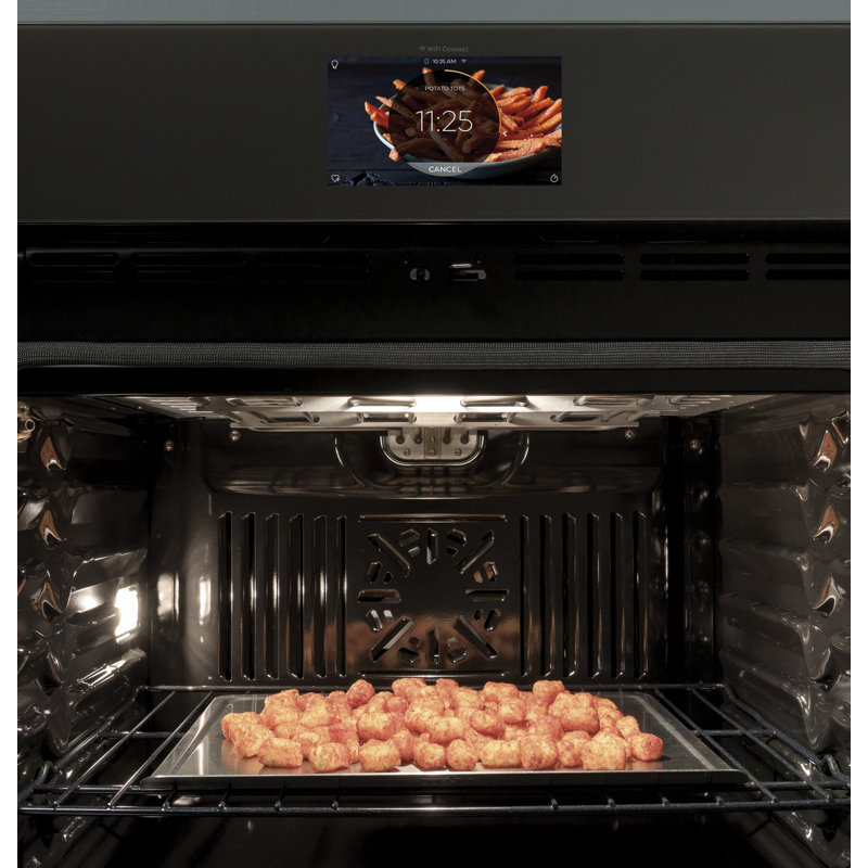 GE Profile Smart Appliances 29.75" 5 cu. ft. Self-Cleaning Convection Electric Single Wall Oven, Silver
