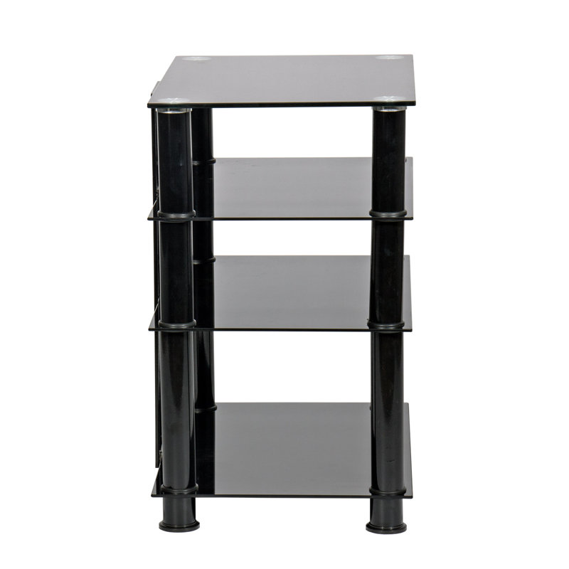4 Shelf HiFi Rack, Black, Black