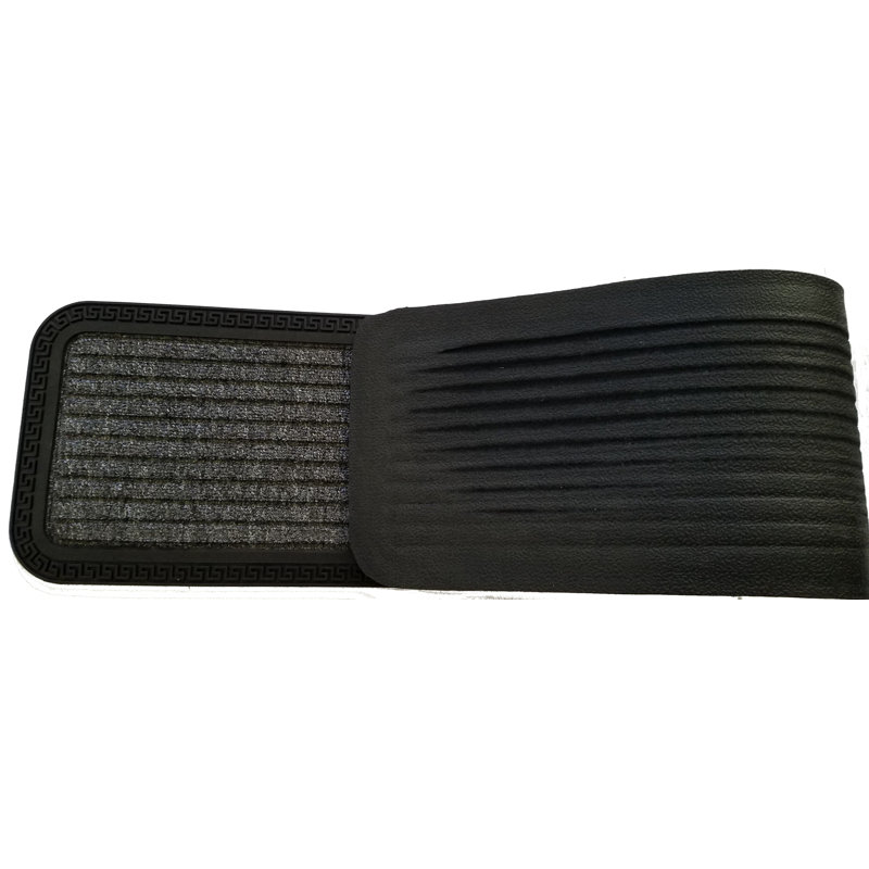 Tapis d'escalier gris / noir Bayne, Rectangle 10 po x 4 pi