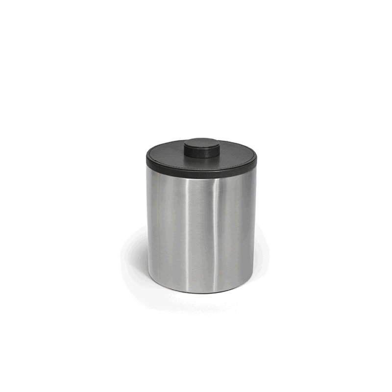 Seau à glace en acier inoxydable brossé, Noir / argent