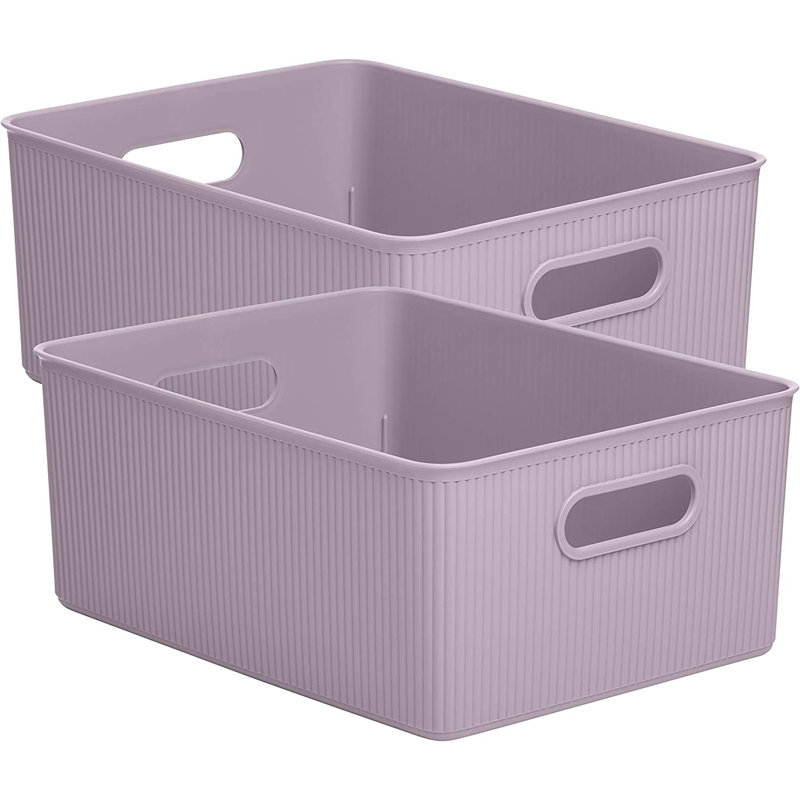 Ribbed Plastic Box Set, 2, Lilac