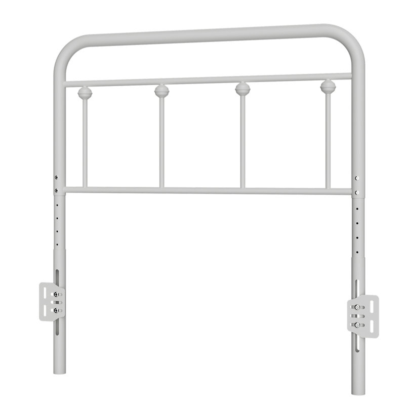 August Grove® Metal Twin Size Headboard, Adjustable Height, Farmhouse Victorian Style, Steel Headboard Only For Bedroom, Easy Assembly, White