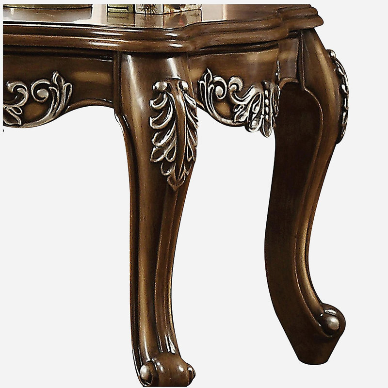 Table de bout en chêne rustique, pieds de style Queen Anne
