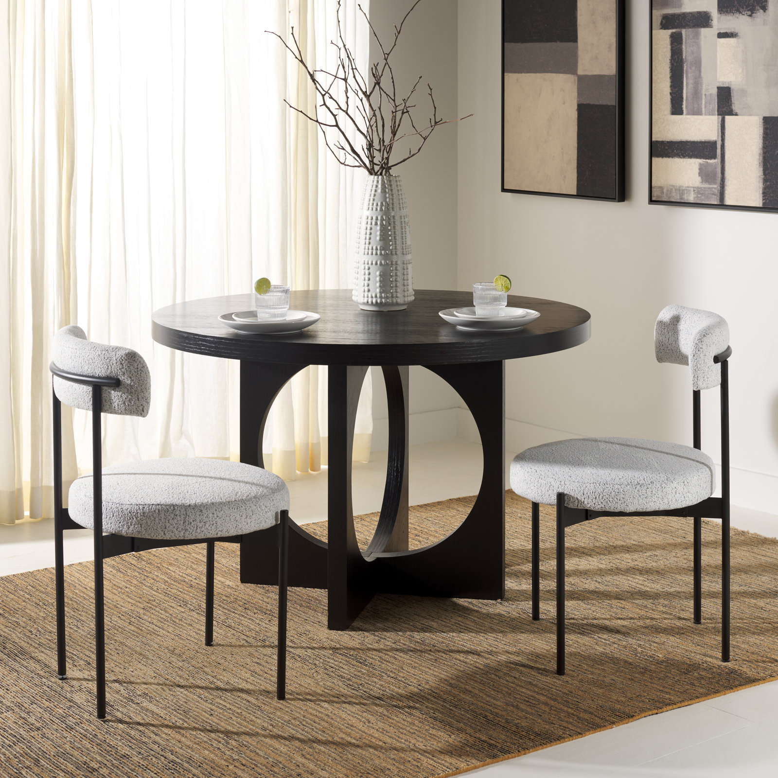 Liana Side Chair, Black/White