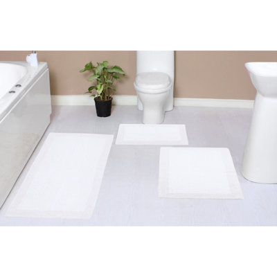 Tapis pour salle de bain réversible 100% coton bruxellois (ensemble de 3)