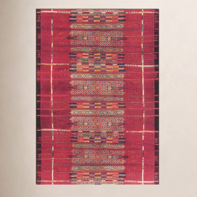 Sesena Red Striped Outdoor Rug