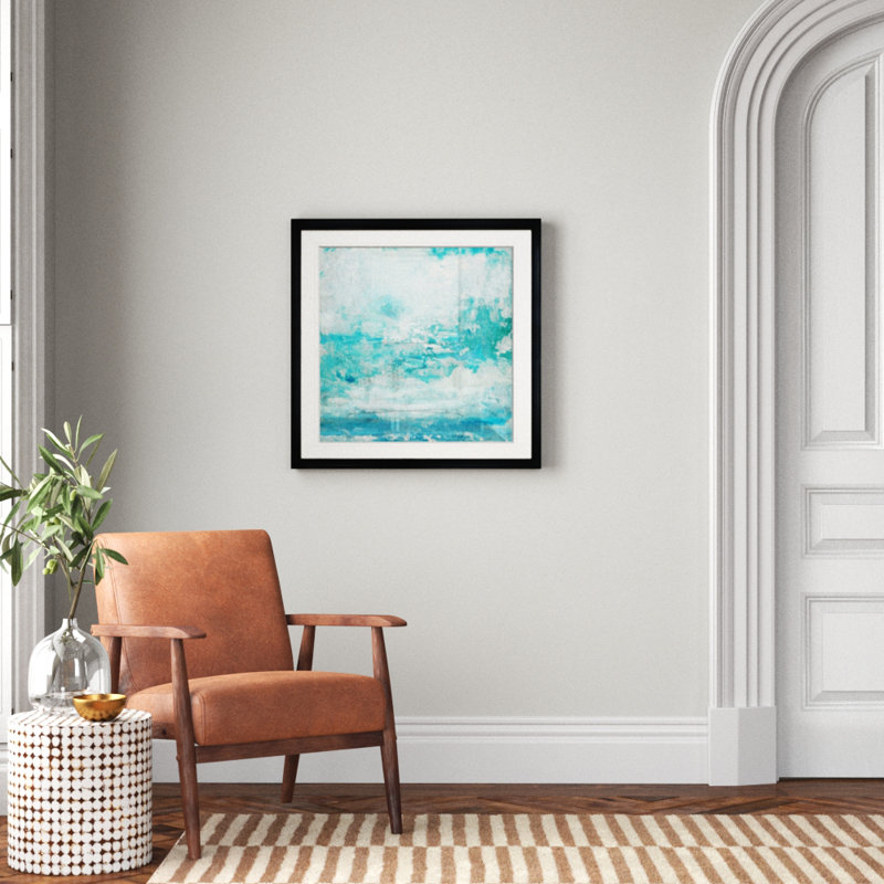Aqua Skies - reproduction d'art, H 30,5 po x l 30,5 po x P 1,5 po, Cadre plastique noir