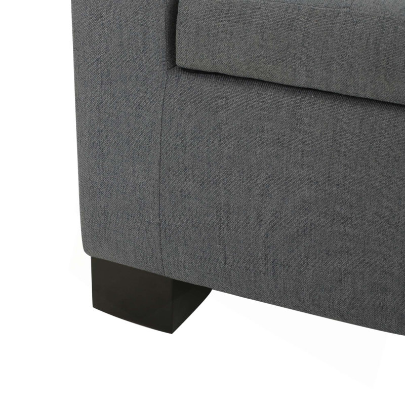 Banc de rangement moderne pour repose-pieds, Gris anthracite, H 16,5 po x l 38,25 po x P 19,25 po