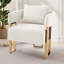Ensemble de 2 chaises d'appoint modernes en velours blanc avec pattes dorées, idéales pour de multiples espaces. Finitions et designs raffinés. Montage facile. Siège confortable.