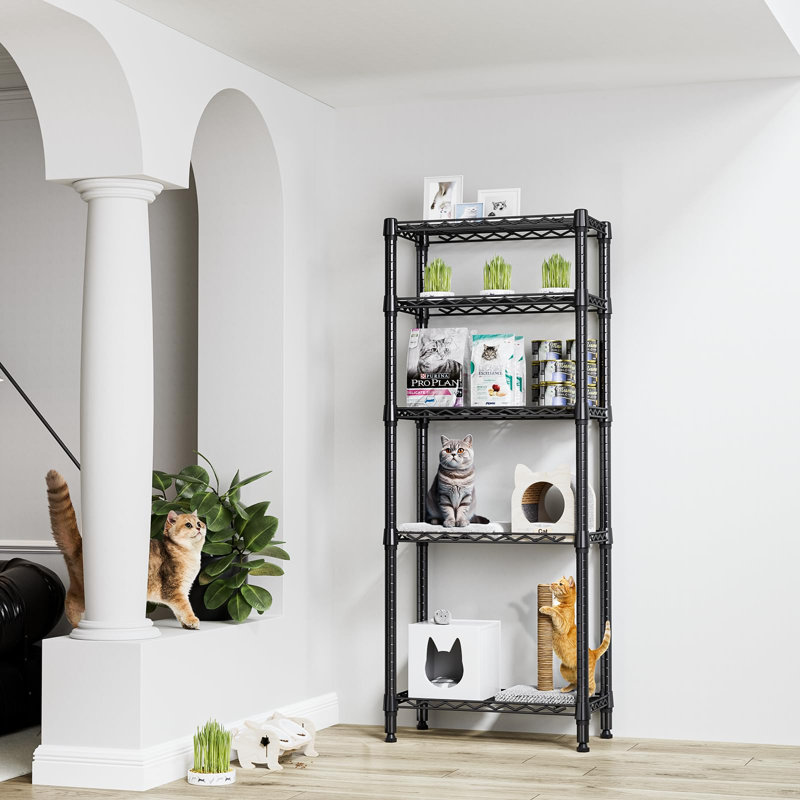 Étagère de rangement Étagère utilitaire Étagère utilitaire à 5 niveaux avec grille métallique pour la maison, la cuisine et le bureau