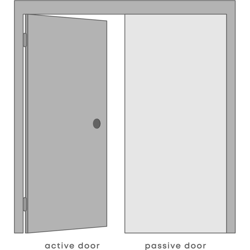 Portes françaises à panneaux, Chêne, 48 po x 80 po, Gauche