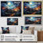 «Orange Moonlight Countryside Train Journey II» - art mural train-1706669225-1706669224