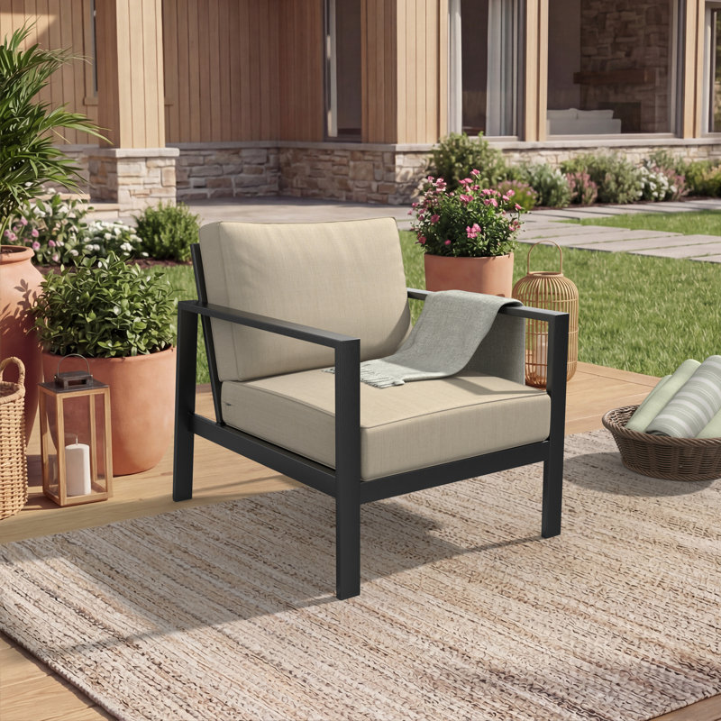 Sunbrella® Outdoor Deep Seating Louge Chair Cushion, 23" W x 25" D, Sunbrella® Canvas Flax