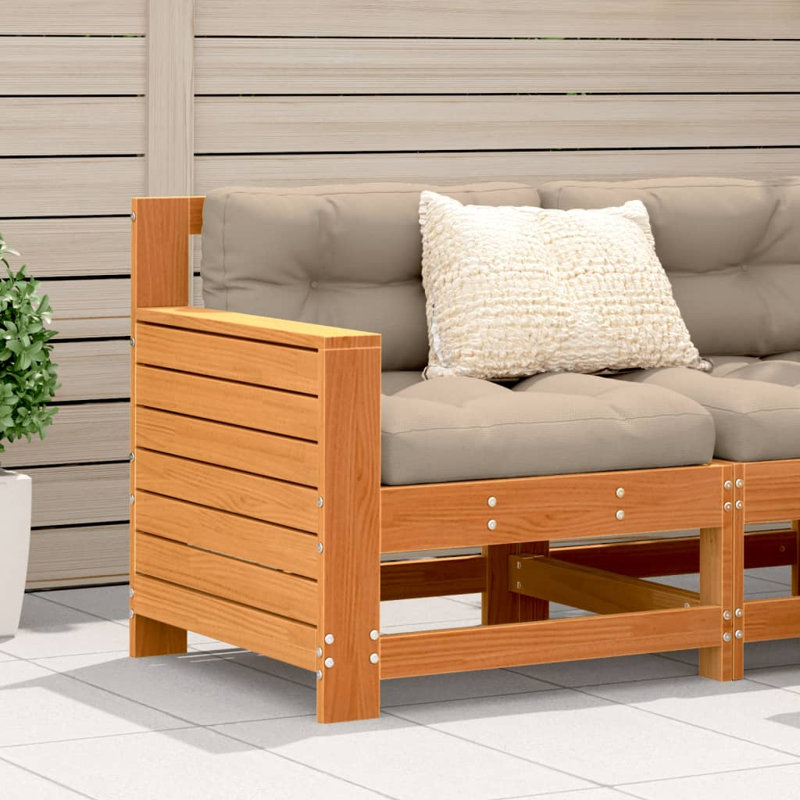 Balmore 69cm Wide Patio Sofa with Cushions, Wax Brown, Taupe