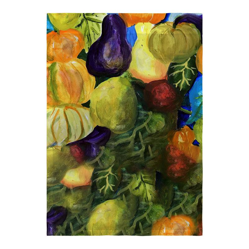 Drapeau de jardin en polyester 2 faces Gourds, Petit