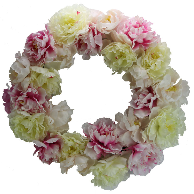 Couronne de pivoine artificielle 22 po
