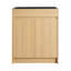 Armoire utilitaire autoportante pour meuble-lavabo 28 po avec lavabo en acier inoxydable et tuyau de vidange flexible, porte à fermeture en douceur, chêne, contreplaqué, emballage KD