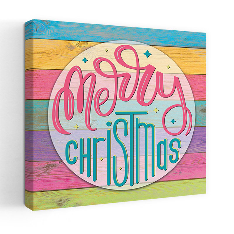 Whimsy Colorful Christmas Abstract Art contemporain, H 18 po x l 18 po