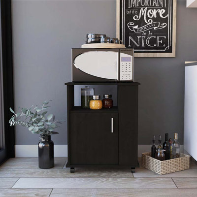 Armoire à micro-ondes à 4 tablettes avec wengue noir Correy Correy