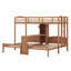 Lit superposé simple au-dessus de simple et simple avec bureau et tablettes de rangement, cadre de lit superposé triple en bois peu encombrant avec éclairage DEL-1711101338