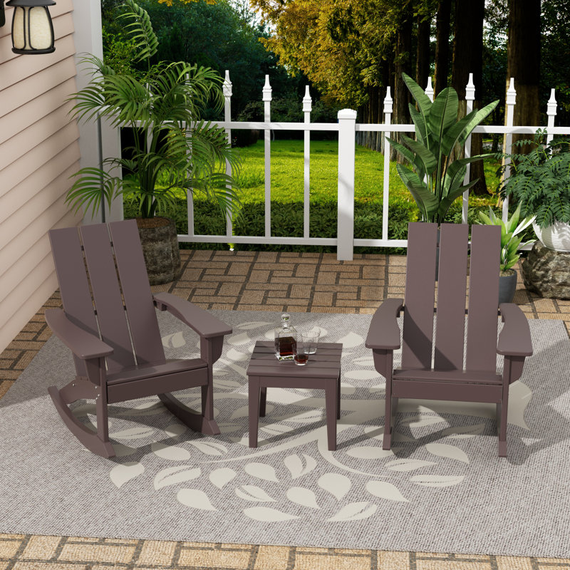 Chaise berçante d'extérieur en plastique Joubert, Brun foncé