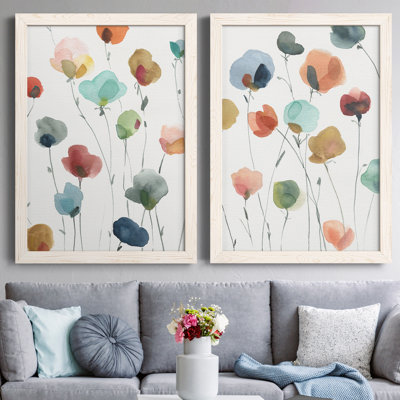 «Lollipop Garden I», ensemble de 2 peintures sur toile encadrées