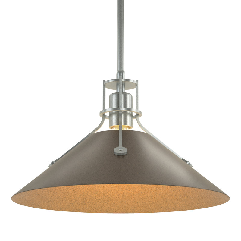 Henry 1 - Light Single Cone Pendant, 56.3'' H X 14.4'' W X 14.4'' D, Vintage Platinum, Bronze
