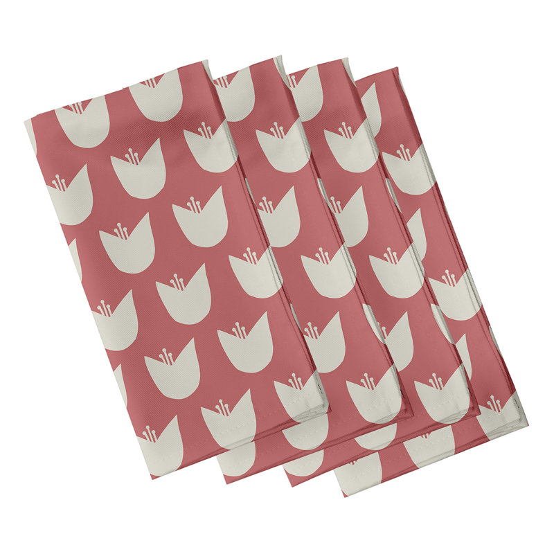 Lampp Simple Tulip Design Napkins, Orange