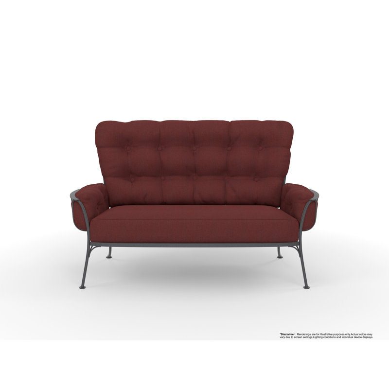 Monterra Outdoor 2 - Seat Loveseat, Trax Burgundy, Graphite