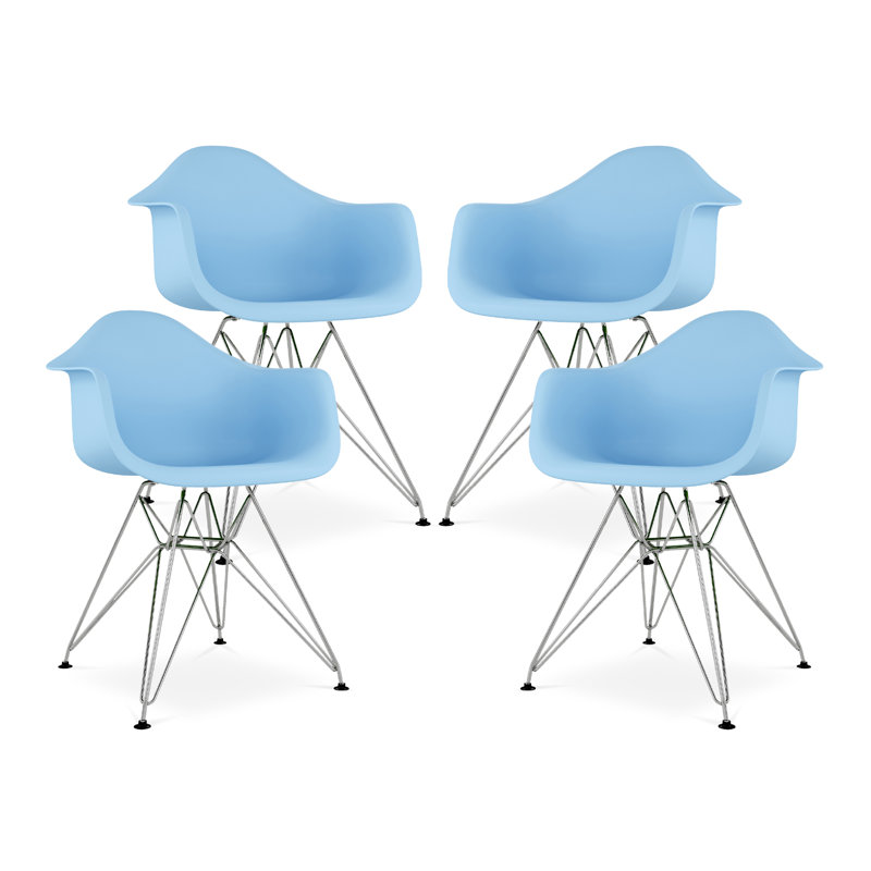  Fauteuil Tower avec pieds en acier, Bleu, 1