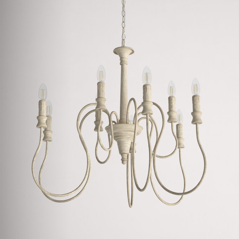 Aurianne Candle Style Traditional Chandelier, 81" H x 17" W x 17" D, Weathered Dove
