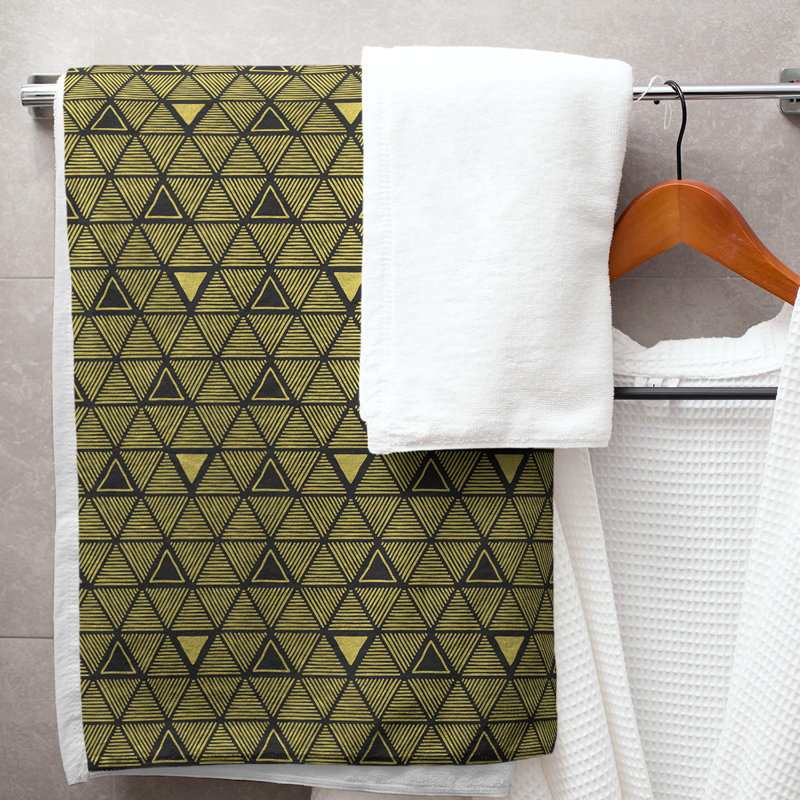 Serviette de bain Classic, Jaune / noir