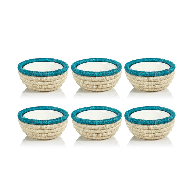 Desserte à condiments Matéria, Beige/bleu, H 2,5 po x l 5,25 po x L 5,25 po