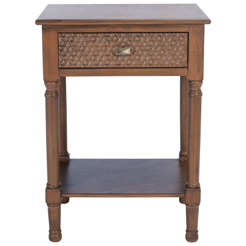 Peters End Table with Storage, Brown