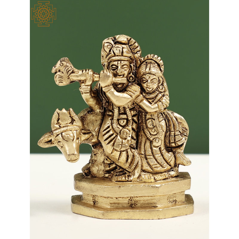 Petit Radha Krishna avec vache