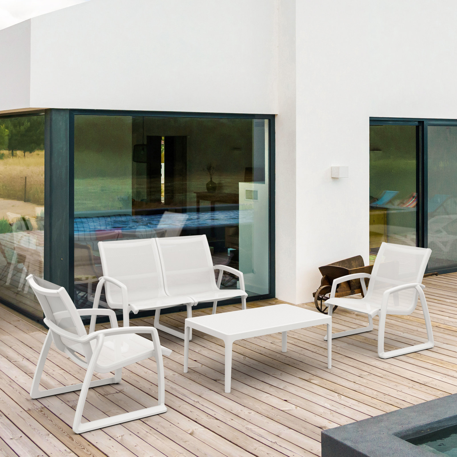 Farrah 4 - Person Patio Conversation Set, White