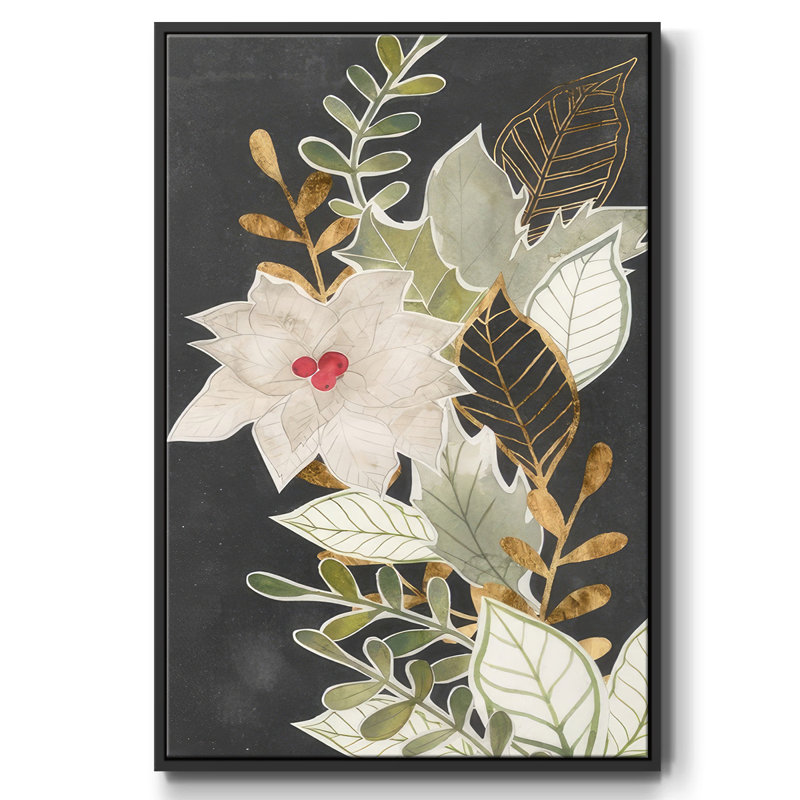 Gilded Christmas Collection B, reproduction d'art sur toile, Noir, H 25 po x l 17 po x P 1,5 po